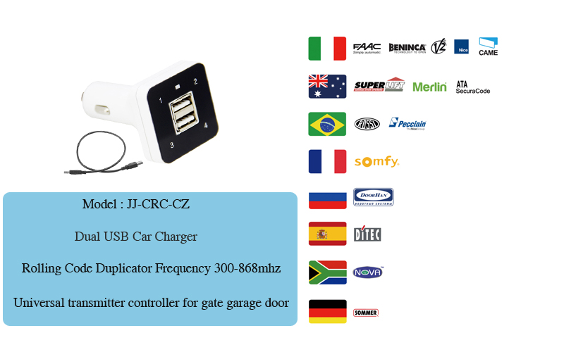 USB Open Charge Multifrequency Remote For Car Using